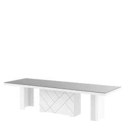 Stoły| Stół rozkładany KOLOS MAX biały / szary połysk