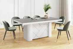 Stoły| Stół rozkładany KOLOS MAX biały / szary połysk