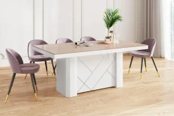 Stół rozkładany KOLOS MAX biały / cappucino połysk