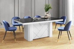 Stół rozkładany KOLOS MAX biały / czarny połysk