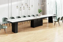 Stół rozkładany KOLOS MAX czarny / biały połysk