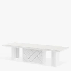inny Stół rozkładany KOLOS MAX kaszmir mat / biały połysk 180-468 cm