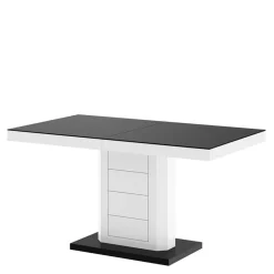 Stół rozkładany LIMENA połysk czarny / biały