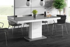Stół rozkładany LIMENA połysk szary / biały
