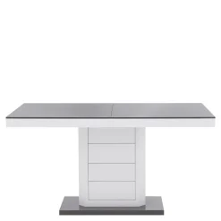 Stół rozkładany LIMENA połysk szary / biały