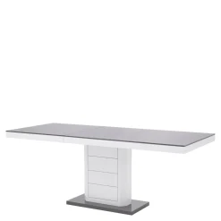 Stół rozkładany LIMENA połysk szary / biały