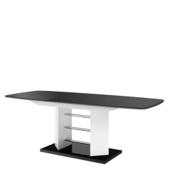 Stoły| Stół rozkładany LINOSA 3 połysk czarny / biały