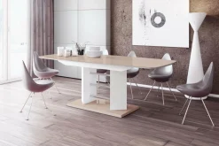 Stoły| Stół rozkładany LINOSA 3 połysk cappucino / biały