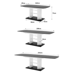 Stoły| Stół rozkładany LINOSA 3 połysk cappucino / biały