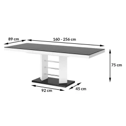 Stoły| Stół rozkładany LINOSA LUX biały / nadruk szary kamień mat