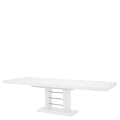 Stół rozkładany LINOSA LUX połysk nadruk marmur / biały