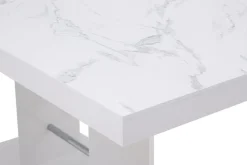Stół rozkładany LINOSA LUX połysk nadruk marmur / biały