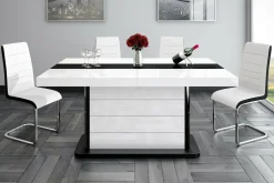 Stoły| Stół rozkładany PIANOSA połysk biały / czarny