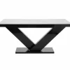 Stoły| Stół rozkładany VICTORIA czarny / nadruk szary kamień mat