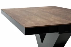 Stoły| Stół rozkładany VICTORIA czarny / nadruk efekt rdzy mat