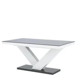 Stoły| Stół rozkładany VICTORIA połysk biały / szary