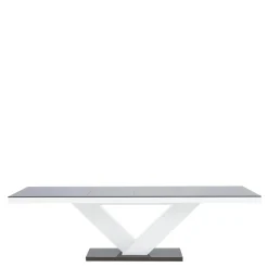 Stoły| Stół rozkładany VICTORIA połysk biały / szary