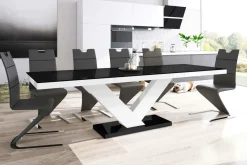 Stół rozkładany VICTORIA połysk biały / czarny