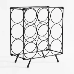 inny Stojak na wino metalowy, na 9 butelek