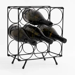 inny Stojak na wino metalowy, na 9 butelek