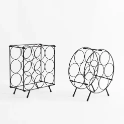 inny Stojak na wino metalowy, na 9 butelek