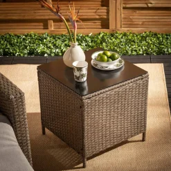 Meble Ogrodowe|Meble Ogrodowe|inny Stolik do ogrodu kwadratowy SKOTI brązowy