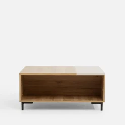 FORTE Stolik kawowy kwadratowy z 2 półkami