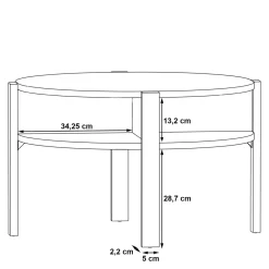 Stoliki Kawowe|FORTE Stolik kawowy okrągły TOBAGO DĄB SONOMA
