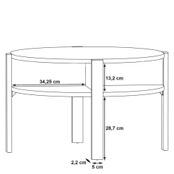 FORTE Stolik kawowy okrągły TOBAGO BETON