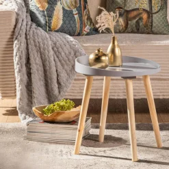 Stolik kawowy pomocniczy szary 44 cm