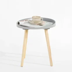 Stolik kawowy pomocniczy szary 44 cm