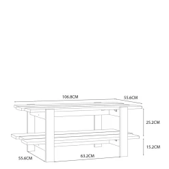 Stolik kawowy z półką COFFEE TABLES dąb artisan