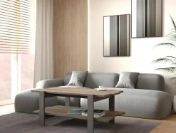 Stoliki Kawowe| Stolik kawowy z półką COFFEE TABLES szary