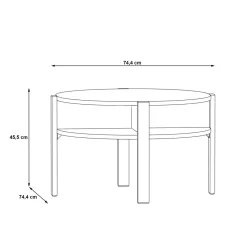 FORTE Stolik kawowy z półkami TOBAGO