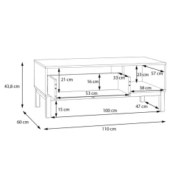 Stoliki Kawowe|FORTE Stolik kawowy z szufladą szary
