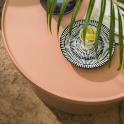 Stoły|Meble Ogrodowe|inny Stolik ogrodowy okrągły różowy ULMONDO