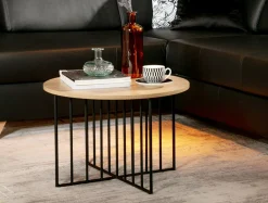 Stolik z okrągłym blatem DUETTO sonoma