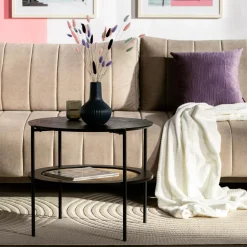 inny Stolik z rattanem okrągły HOMEKT