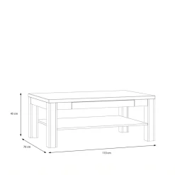 Stoliki Kawowe|FORTE Stolik z szufladą w kolorze drewna