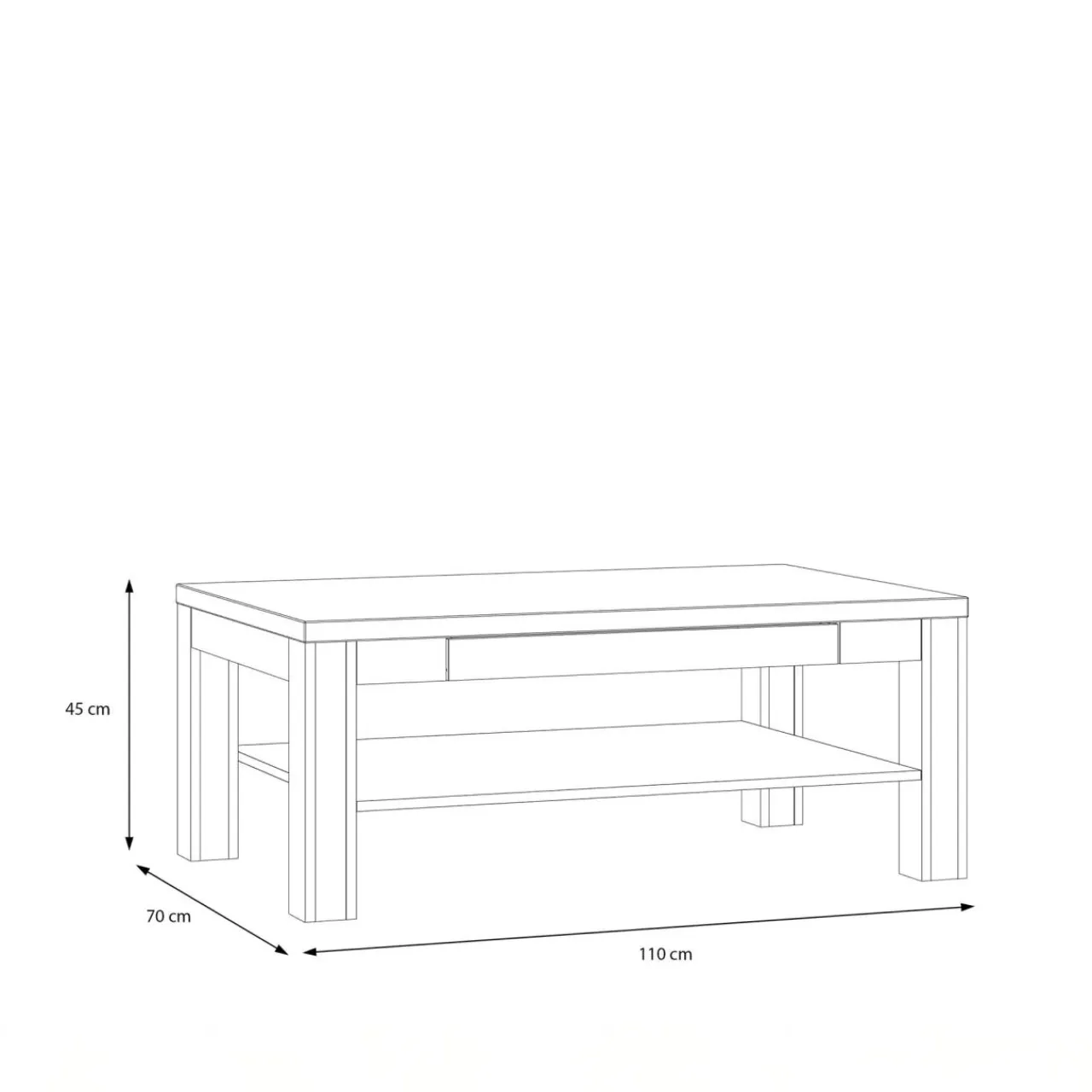 Stoliki Kawowe|FORTE Stolik z szufladą w kolorze drewna