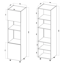 Szafki Kuchenne|inny Słupek wysoki na piekarnik i mikrofalę BASIC PLUS BP/D60SPM-220 clay grey