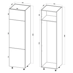 inny Słupek wysoki pod lodówkę BASIC PLUS BP/D60SL-220 cashmere