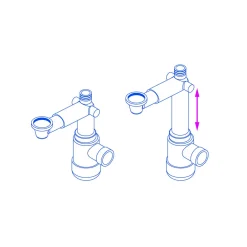Umywalki I Baterie|Umywalki I Baterie|Deante Syfon do umywalki teleskopowy biały SPACE-SAVER LUX