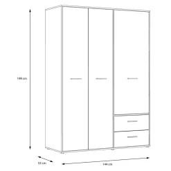 FORTE Szafa do sypialni z szufladami MINORU