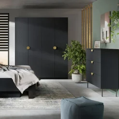 Szafy Uchylne|inny Szafa 4-drzwiowa czarna MOND