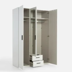 Dzieci FORTE Szafa 3-drzwiowa z lustrem TRAWEN