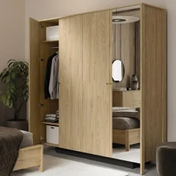 Szafy Z Lustrem|Szafy Uchylne|LENART Szafa 4-drzwiowa z lustrem SNUGLY