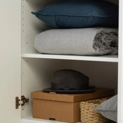 inny Szafa 5-drzwiowa z lustrem z listwą okalającą PIANO biała wysoki połysk