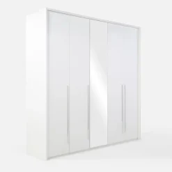 inny Szafa 5-drzwiowa z lustrem z listwą okalającą PIANO biała wysoki połysk