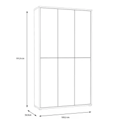 FORTE Szafa na buty 6-drzwiowa ALICE SPRINGS szara